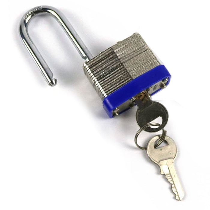 4 Pc 40mm Laminated Pad Locks Keyed Long Shackle Heavy Duty Hardened Steel Safe
