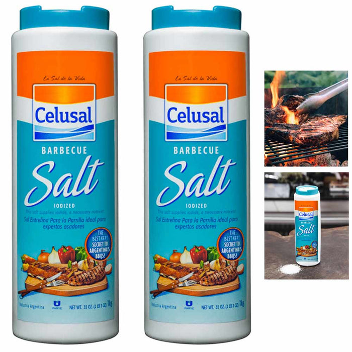 2 Pc Celusal Barbeque Grill Salt Sal Parrillera Argentina BBQ Iodized Seasoning