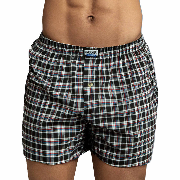 6 Men 100% Cotton Plaid Boxer Shorts Briefs Trunk Underwear Woven Comfort Size L