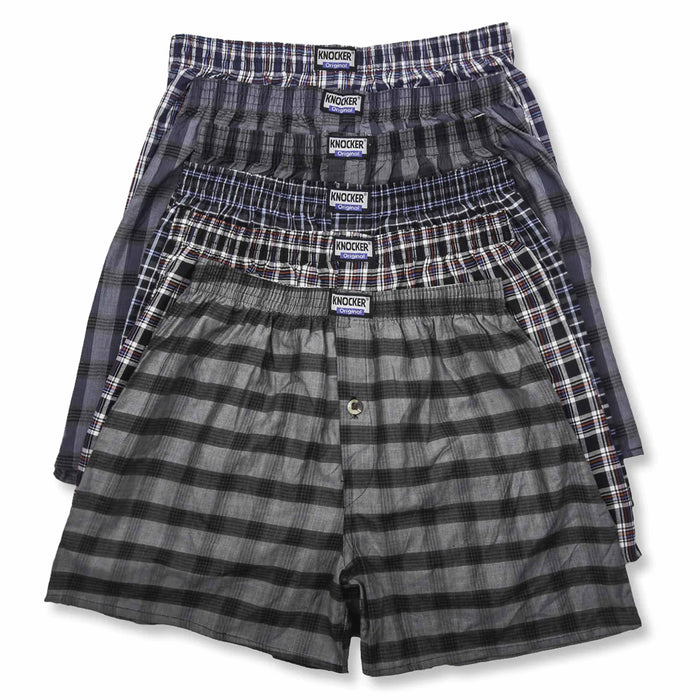 12 Pk Men's 100% Cotton Plaid Boxers Shorts Briefs Trunk Underwear Soft Size L