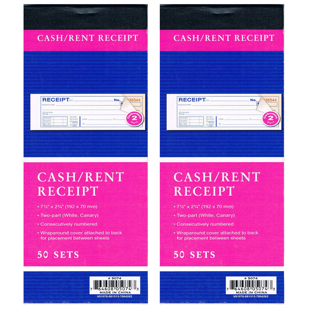 Cash Rent Book Example 2 Cash Rent CARBONLESS Receipt Book 2 Part 50 Set Money Record Booklet ...