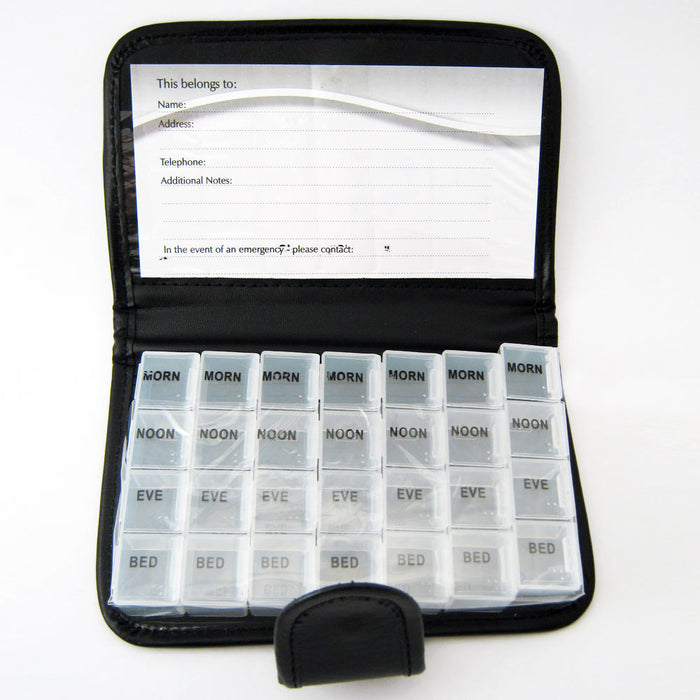 Deluxe 7 Day Pill Organizer Dispenser Box In Wallet Travel Case Weekly Medicine
