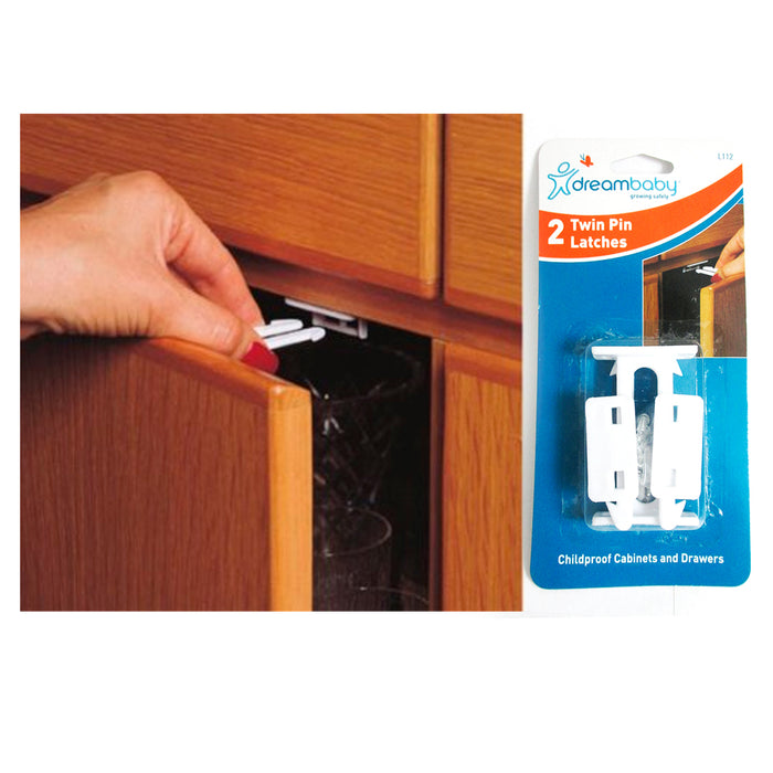 4 Cabinet Drawer Latches Child Safety Cabinet Protection Latch Kids Locks White
