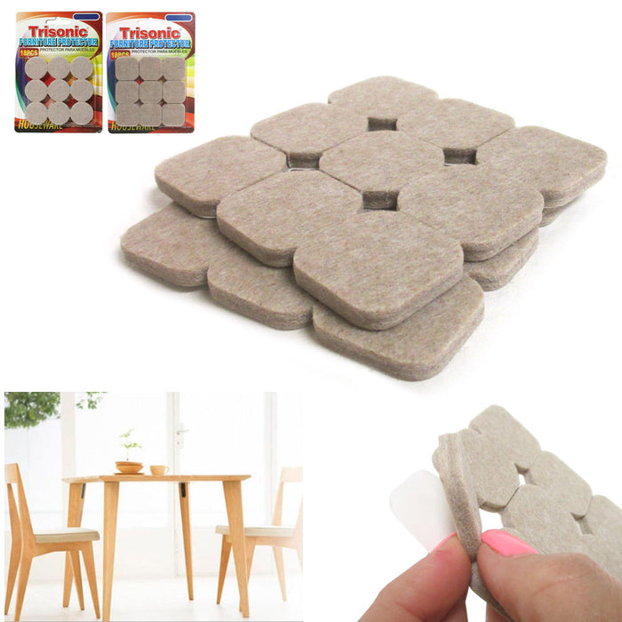 36PCS Furniture Felt Pads Self Adhesive Floor Scratch Protector Wall Table Beige