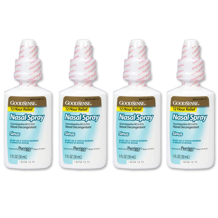4 Allergy Sinus Nasal Spray Decongestant Mist 12 Hour Mucus Relief Oxymetazoline