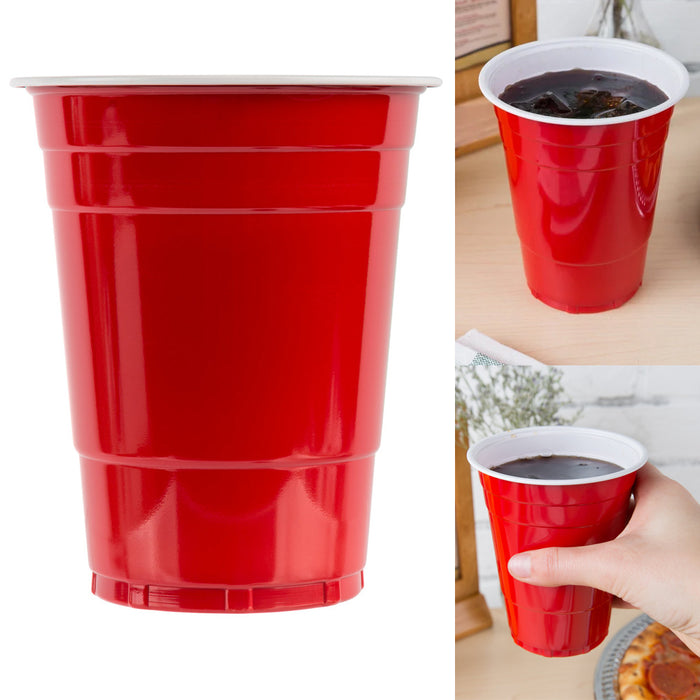 48 Ct Disposable Plastic Cups Everyday Use Strong Sturdy Red Drinking Cup 16Oz