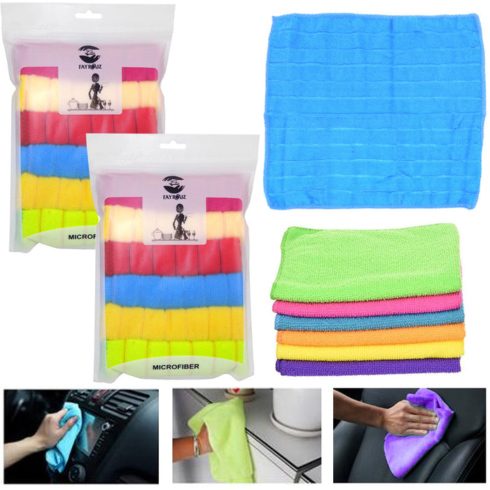 12 X Multi Purpose Cleaning Towel Microfiber Cloths Set Rag Window Washing Car