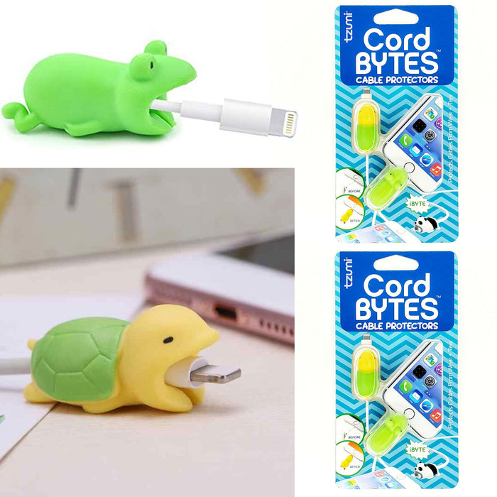 4 Pc Turtle Frog Cable Protector Cord Bytes Protective Charging Charger Saver