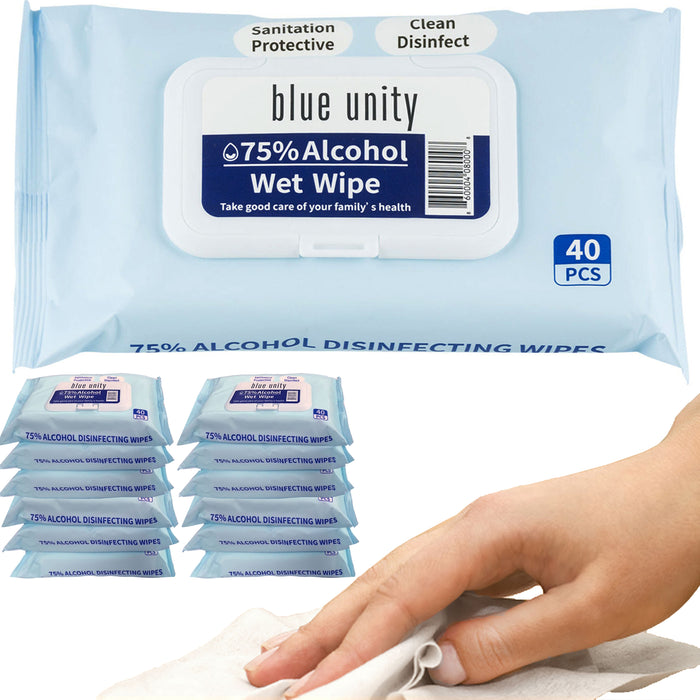 480ct 75% Alcohol Wet Wipes Naps Moist Towelettes Clean Unscented Napkins Travel