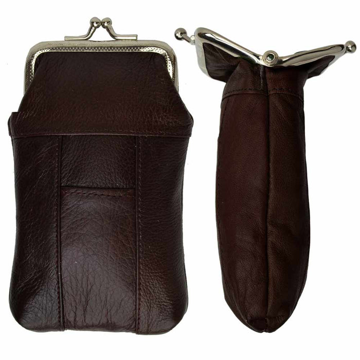 1 Brown Genuine Leather Smoking Case Clip Pouch Carrier Lighter Pocket Holder