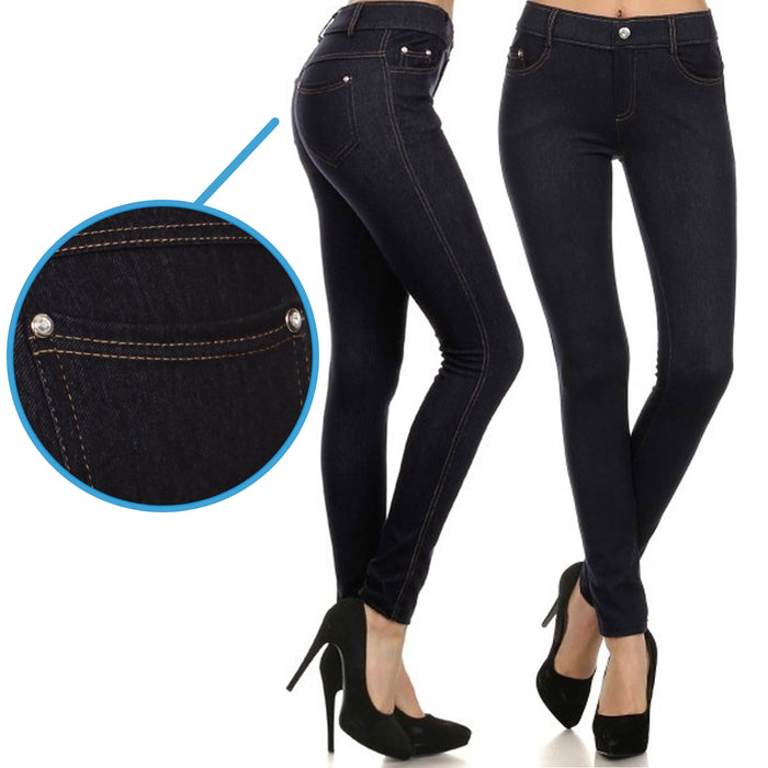 2 Women Stretchy Denim Jegging Jeans High Waist Tummy Control Pencil P —  AllTopBargains