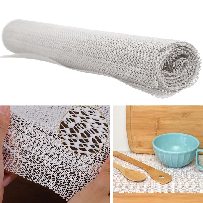 1 White Shelf Liner Anti Skid Non Slip Grip Kitchen Dish Drawer Mat Lining Pad