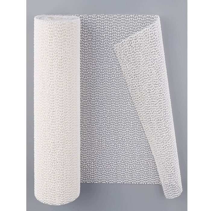 2 Rolls Non Slip Dish Mat Shelf Cover Grip Liner Kitchen Pad Drawer Lining White