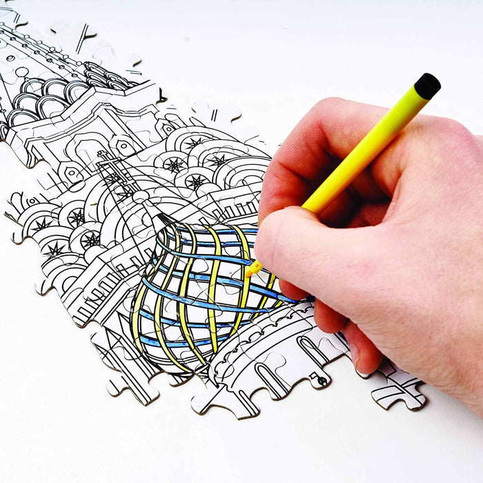 500 Piece Puzzle DIY Coloring Jigsaw Color Marker Pens Art Craft Kid Gift 27.5"