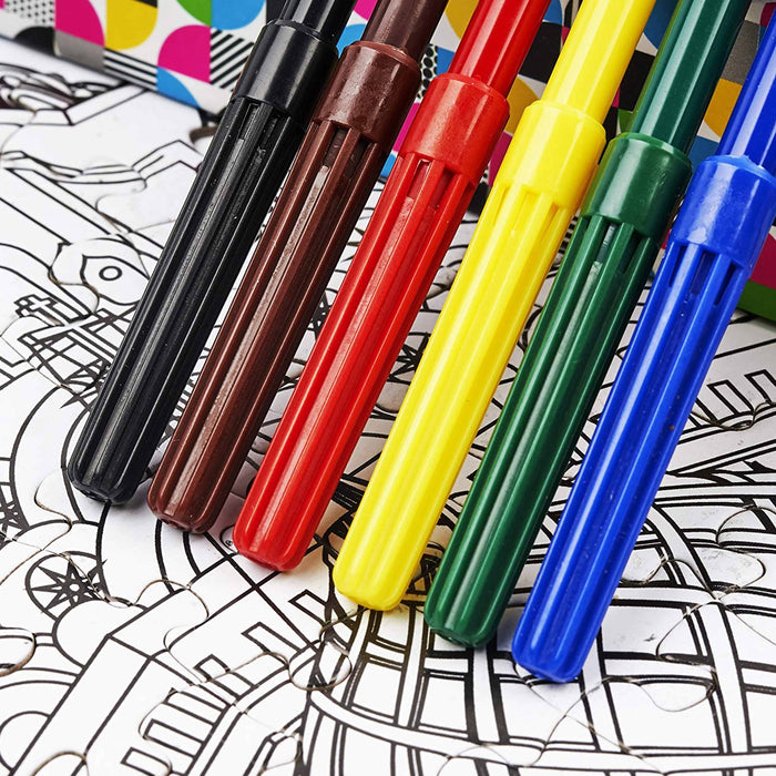 500 Piece Puzzle DIY Coloring Jigsaw Color Marker Pens Art Craft Kid Gift 27.5"