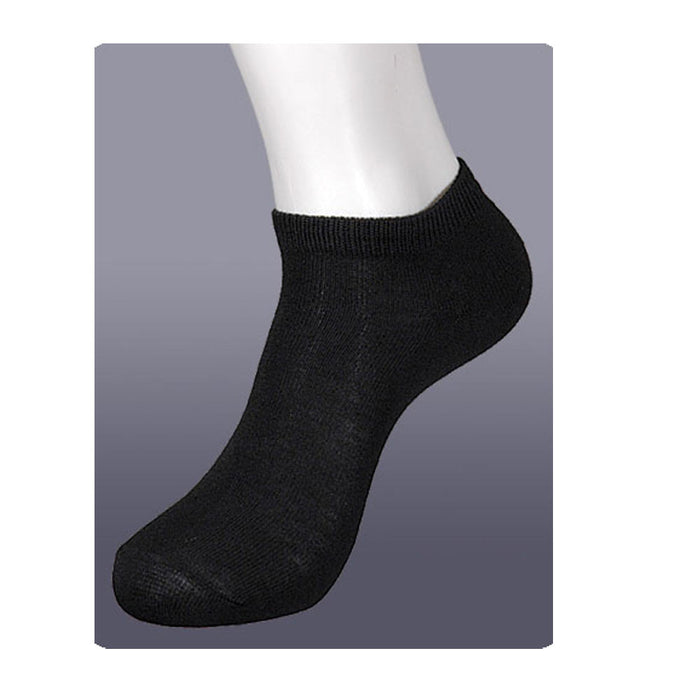 3 Pairs Ankle Socks Mens Womend Low Cut Crew Sport Spandex Size 10-13 Black