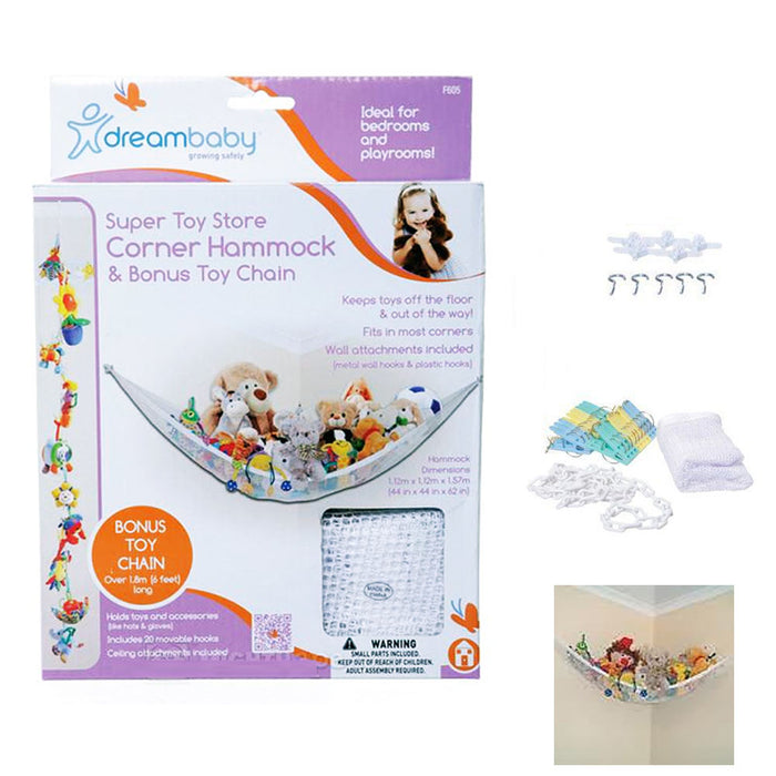 Mesh Toy Hammock Net Organizer Corner Stuffed Animals Baby Hanging Storage Kids