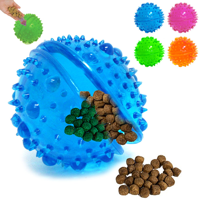 2 Pack Pet Dog Toy Tricky Treat Ball Fun Interactive Chew IQ Food Dispenser Play