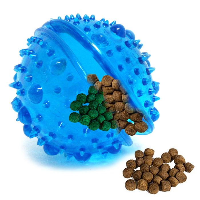 2 Pack Pet Dog Toy Tricky Treat Ball Fun Interactive Chew IQ Food Dispenser Play