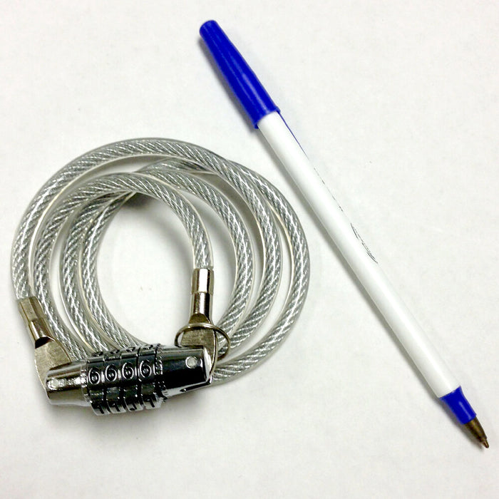 2FT Bicycle Cable Lock Combination Bike Flexible Four Digit Security Metal Wire