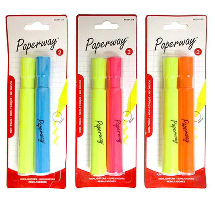 6pc Neon Color Highlighter Pen Markers Chisel Tip Fluorescent Note Taking Office