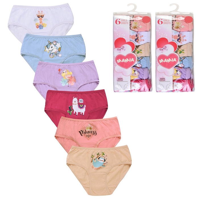12 Pack Girls Soft 100% Cotton Underwear Toddler Panties Kids Briefs Size Large