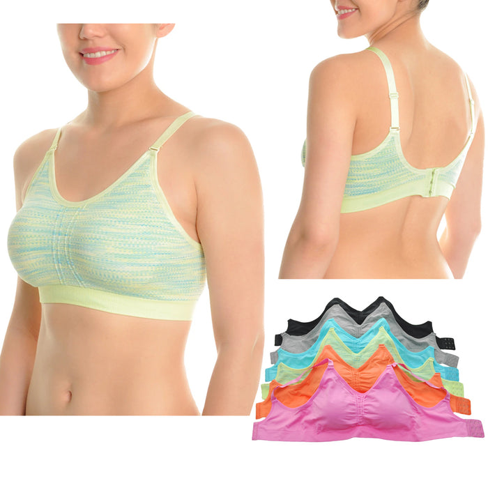1 Womens Comfort Wire Free Bra Seamless Bralette Stretch Adjustable Closure L-XL
