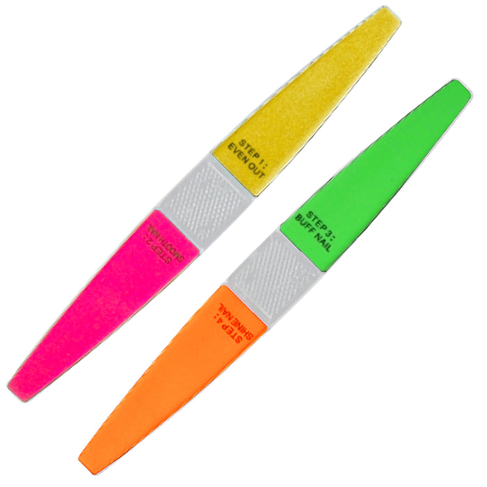 2 X Buffing Buffer Wand 4 Step Block Nail File Acrylic Pedicure Sanding Manicure