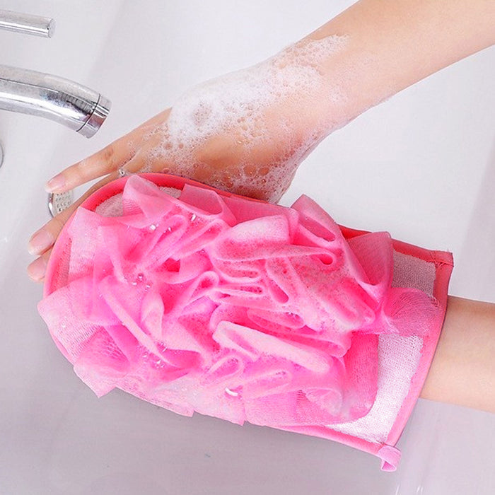 4 Pc Bath Shower Scrubber Glove Body Skin Exfoliating Cloth Massage Sponge Spa