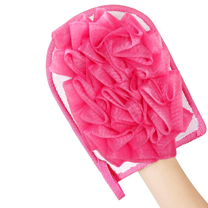 2 Pc Exfoliating Spa Bath Gloves Sponge Mitts Shower Soap Loofah Body Scrubber