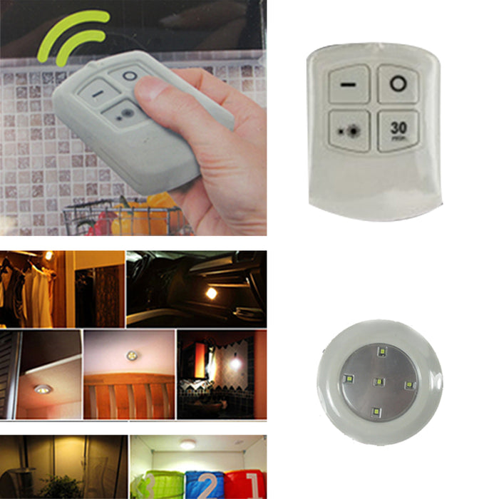 6Pcs Wireless LED Remote Control Battery Under Cabinet Night Light Wall Lamp