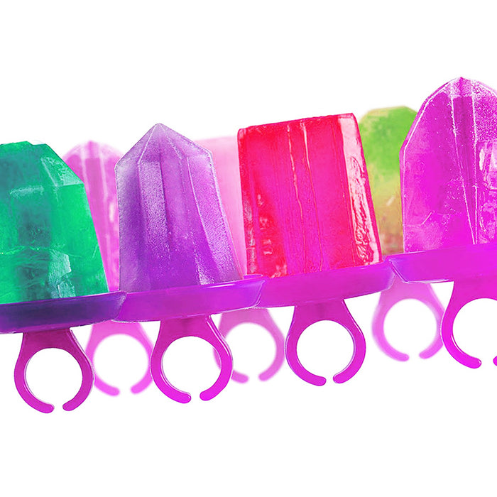 Jewel Ring Ice Pop Popsicle Molds Maker Frozen Dessert Treats Refreshing DIY 8PC