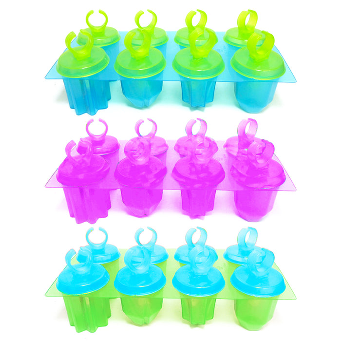 Jewel Ring Ice Pop Popsicle Molds Maker Frozen Dessert Treats Refreshing DIY 8PC