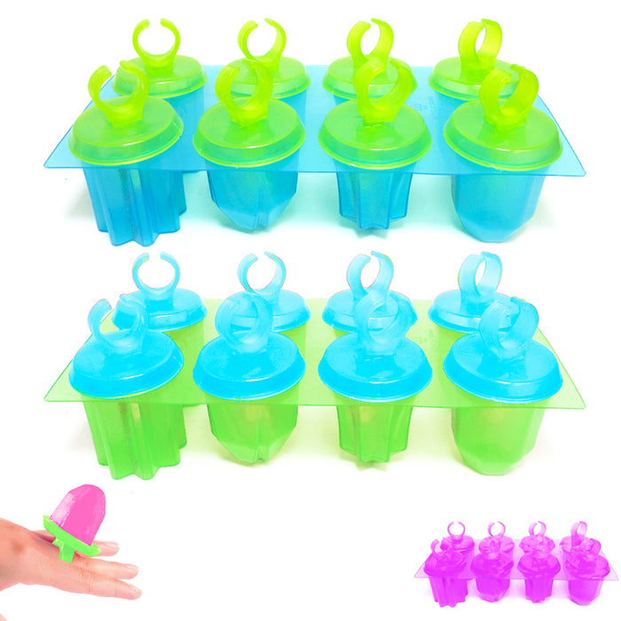 2 Pack Ice Pop Maker Jewel Ring Popsicle Mold Reusable Frozen Dessert Treats DIY
