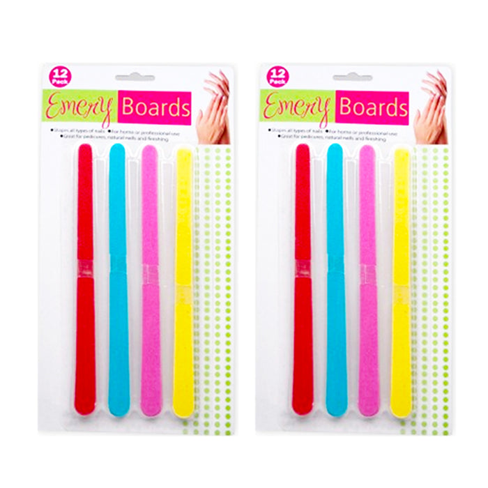 24PC Pro Nail File Double Sided Emery Boards Natural Acrylic Nails Manicure Tool