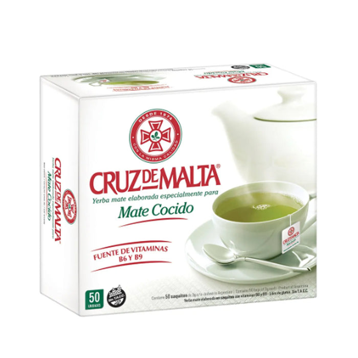 Cruz De Malta Mate Cocido 50 Tea Bags Argentina Green Herbal Loss Weight Diet !