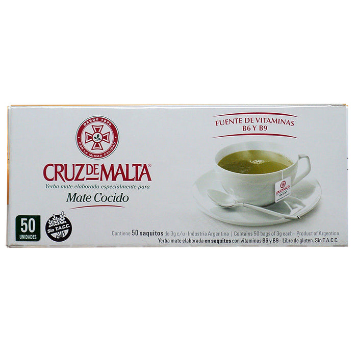 Cruz De Malta Mate Cocido 50 Tea Bags Argentina Herbal Loss Weight Green Diet !