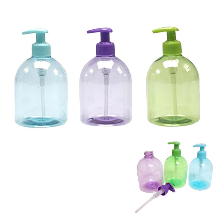 3Pc Plastic Bottle Dispenser Liquid Soap Pump Lotion Refillable Empty Cream 17oz