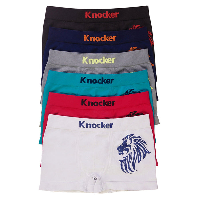 6pc Knocker Boys Seamless Comfort Boxer Briefs Underwear Non-irritating Shorts S
