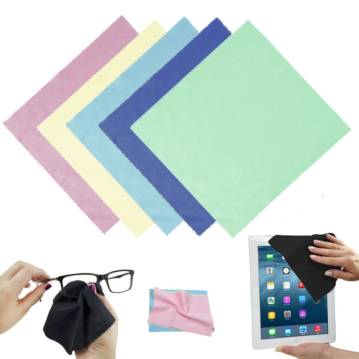 6PC Eyeglass Microfiber Cleaning Cloths LCD Camera Screen iPhone iPad Shades NEW