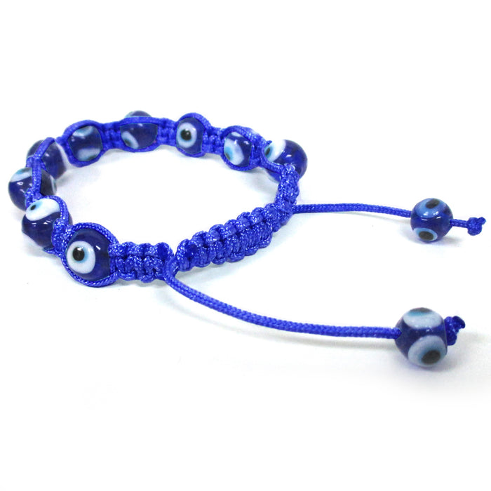 2 Evil Eye Bead Bracelet Blue String Good Luck Hamsa Nazar Protection Adjustable