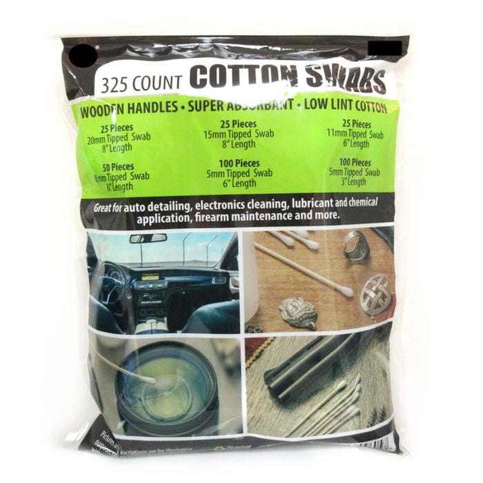 325 PC Industrial Large Cotton Swab Set Tips Assortment Detailing Cleaning Q Gun