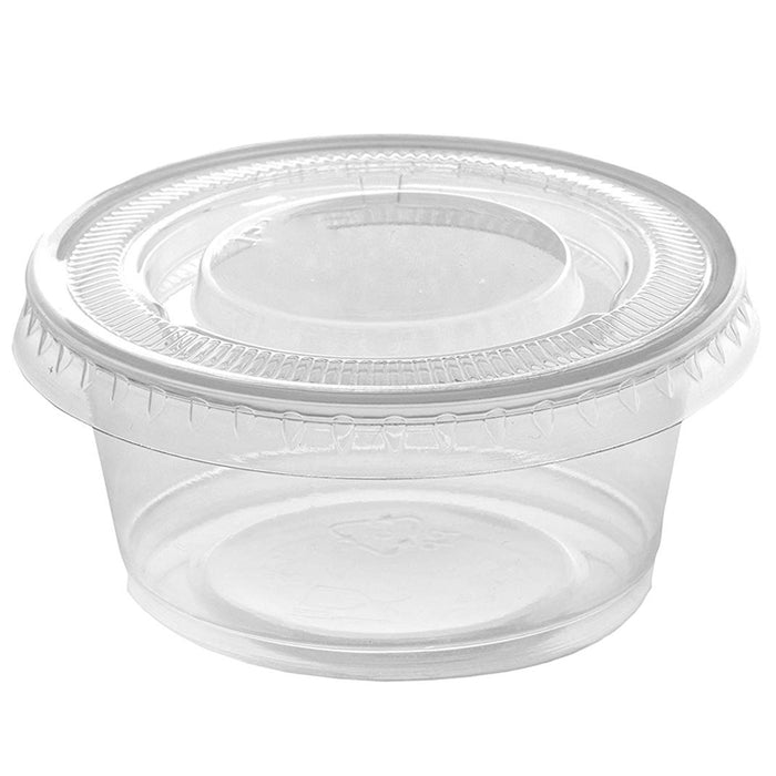 40PC Clear Sauce Containers w/ Lids Disposable Cups Dressing Condiments 2oz. Set