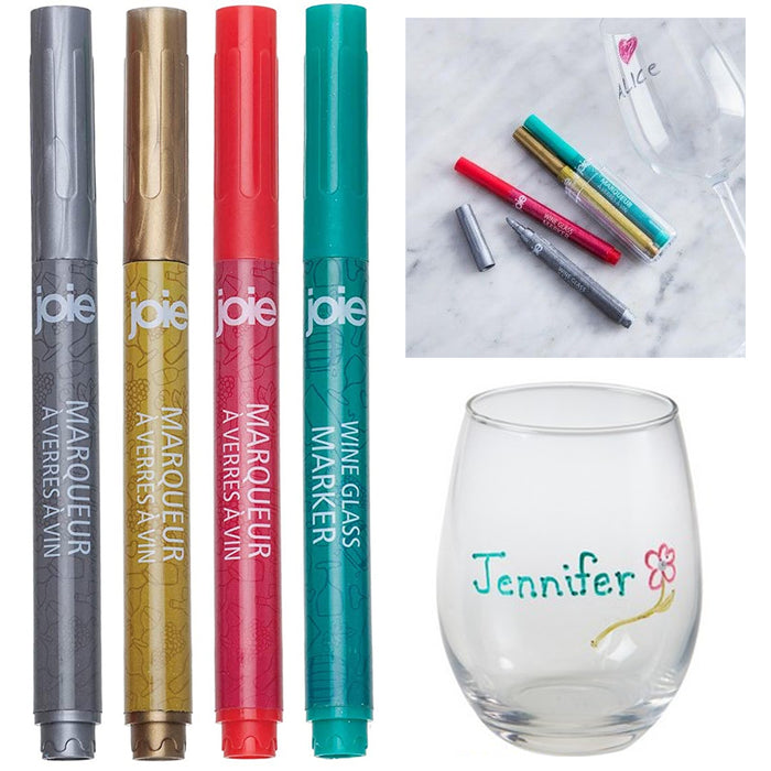 4pc Joie Metallic Paint Markers Pens Wine Glass Washable Weddings Part —  AllTopBargains