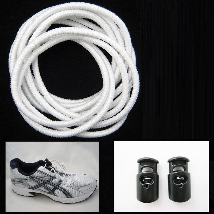 No Tie Shoelaces Elastic Lock Laces Running Belt Race Number Holder Set Sports