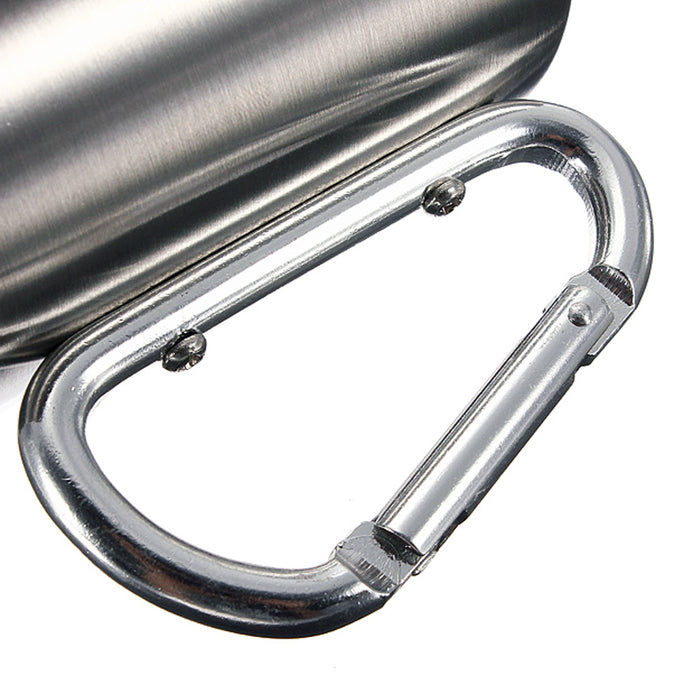2 Pc Portable Cup 8oz Stainless Steel Camping Carabiner Mug Thermal Hook Handle