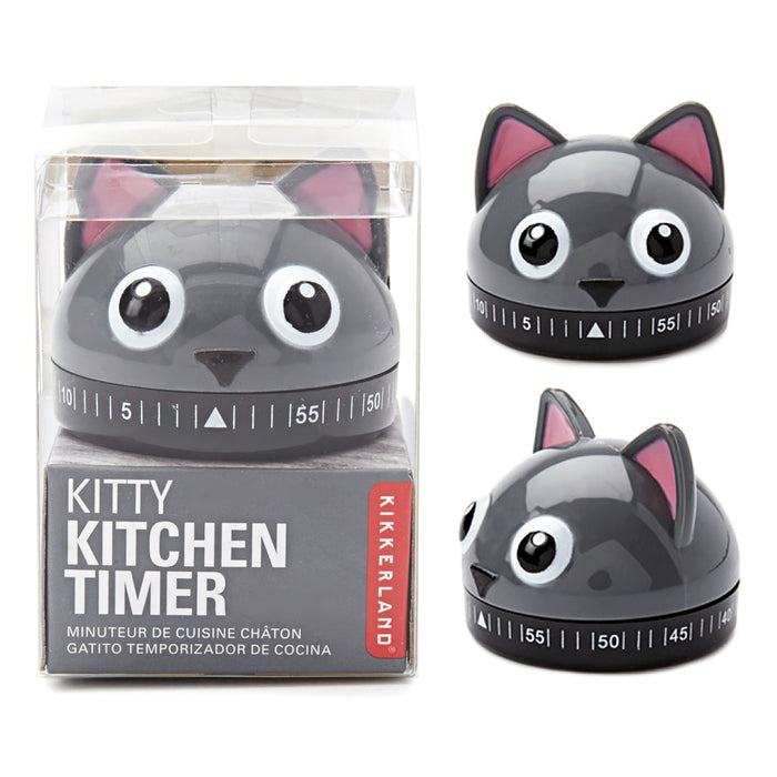 Kikkerland Kitty Cat Kitchen Timer 60 Min Cooking Count Down Clock Alarm Gift