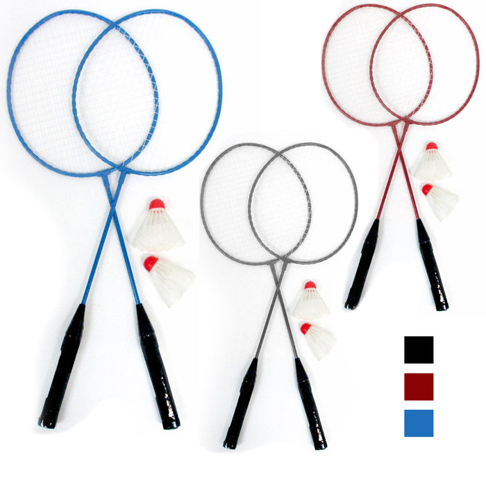 Game Badminton Racket Set Shuttlecocks Rackets Outdoor Carry Bag 2 Player Kit