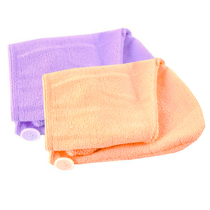 2 Turban Towels Twist Hair Quick Dry Microfiber Bath Towel Hair Wrap Cap Hat Spa