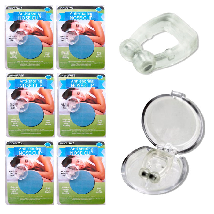 6 Pack Lot Stop Snoring Nose Clips Anti Snore Sleep Aid Apnea Device Night Tray